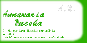 annamaria mucska business card